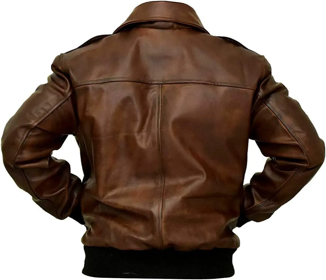 Hide & Seek Men’s A2 Aviator Air Force Cockpit Vintage Bomber Military Flight Pilot WWII Distressed Real Leather Jacket