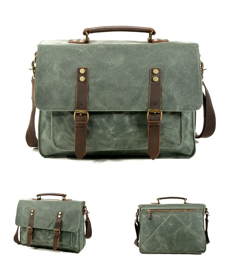 High-Quality Vintage Oil Wax Canvas Shoulder Bag for Men