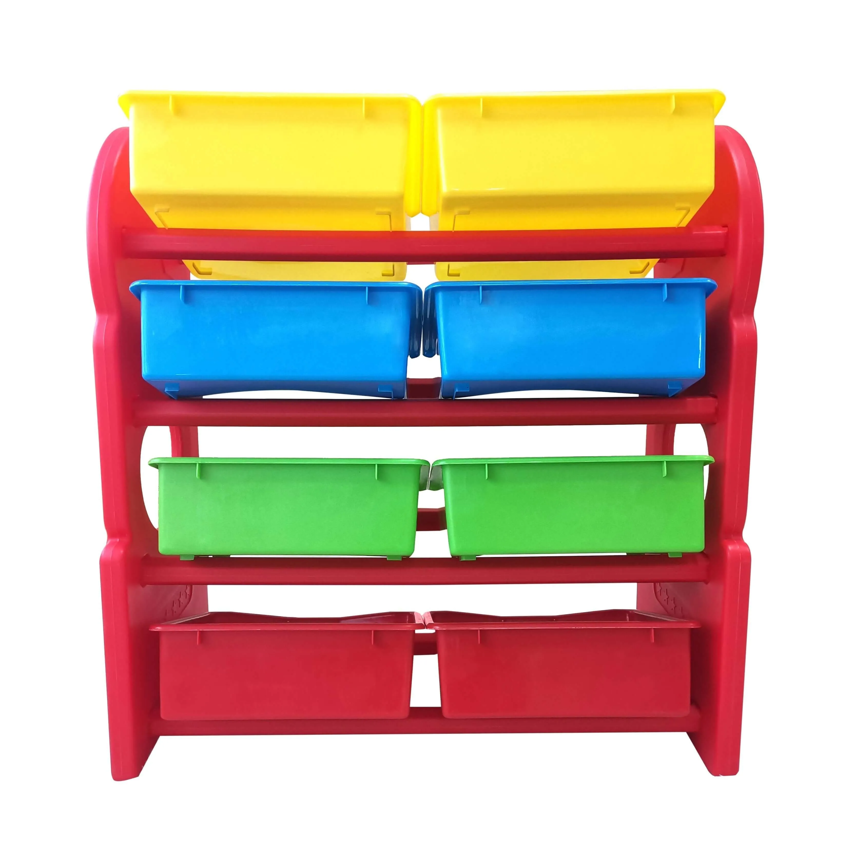 Home Canvas Deluxe Multi-Bin Toy Organizer with Storage Bins | Lightweight Design Toy Storage Box for Kids Play Room - White