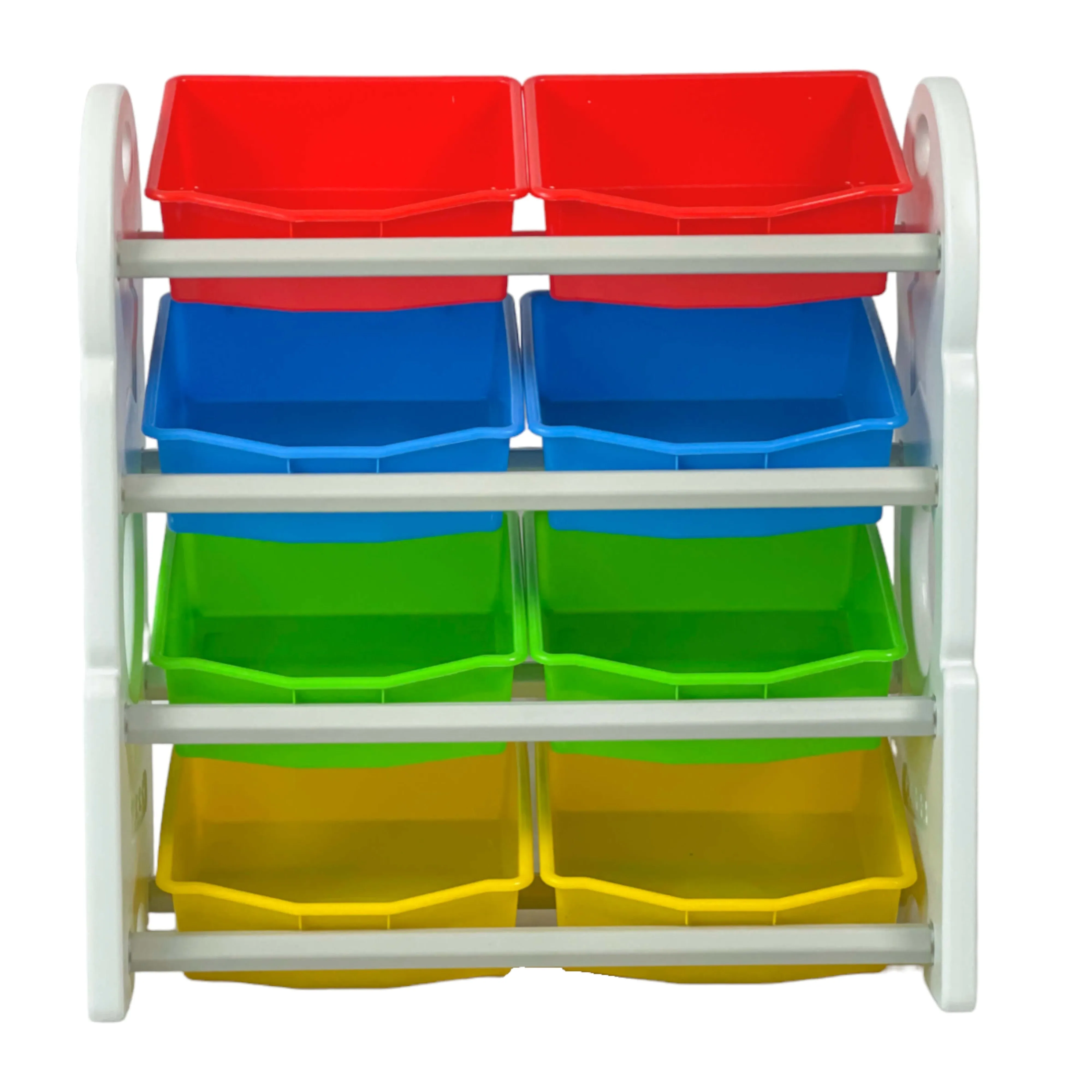 Home Canvas Deluxe Multi-Bin Toy Organizer with Storage Bins | Lightweight Design Toy Storage Box for Kids Play Room - White