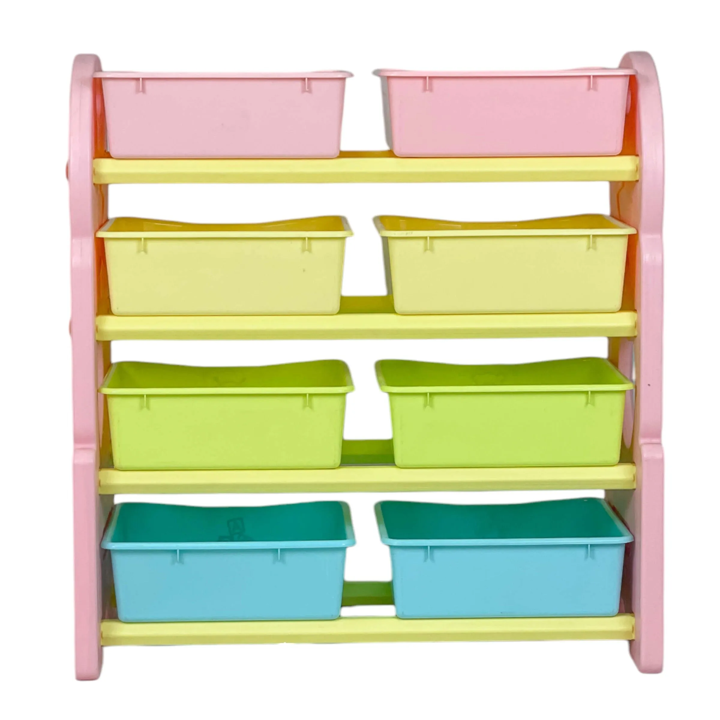 Home Canvas Deluxe Multi-Bin Toy Organizer with Storage Bins | Lightweight Design Toy Storage Box for Kids Play Room - White