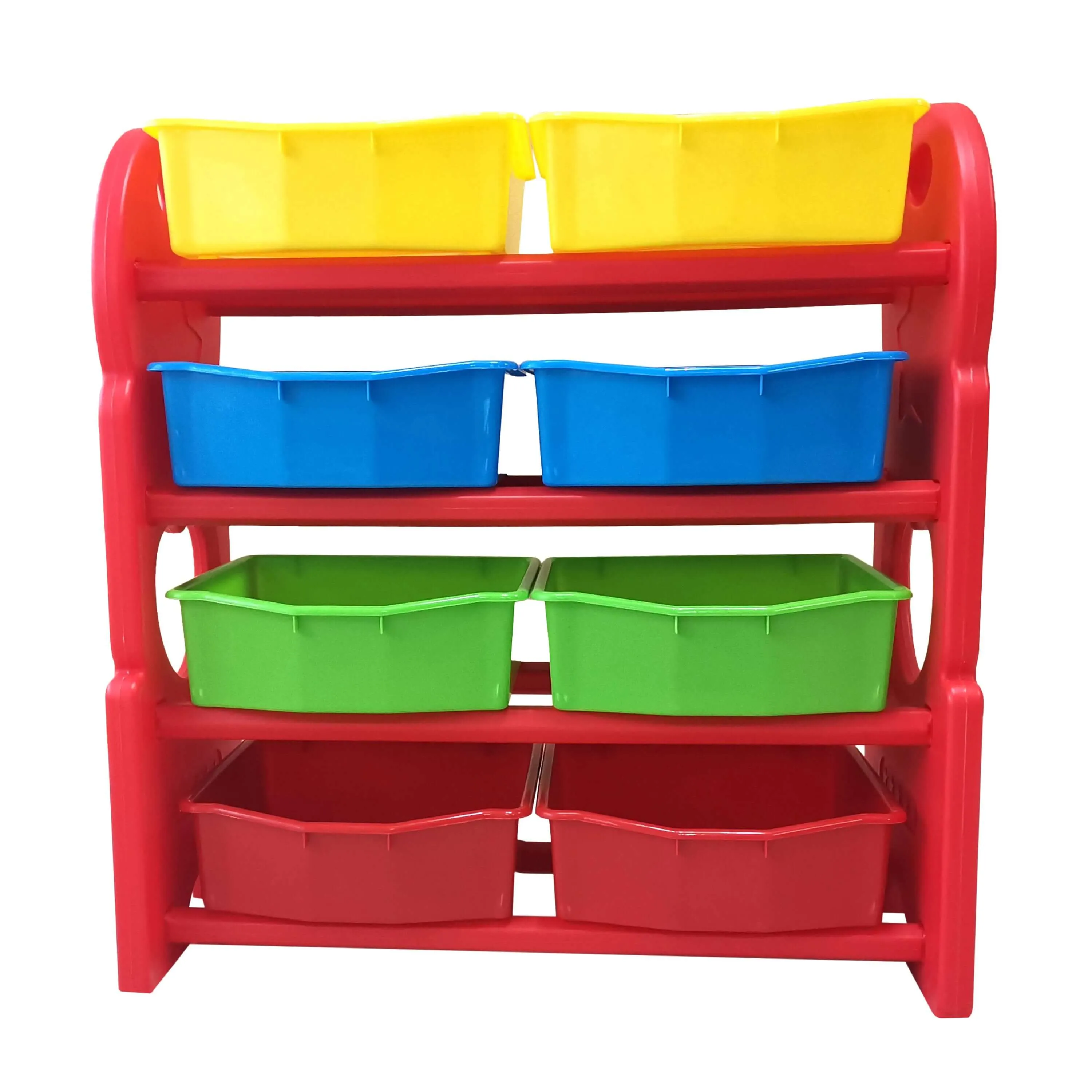 Home Canvas Deluxe Multi-Bin Toy Organizer with Storage Bins | Lightweight Design Toy Storage Box for Kids Play Room - White