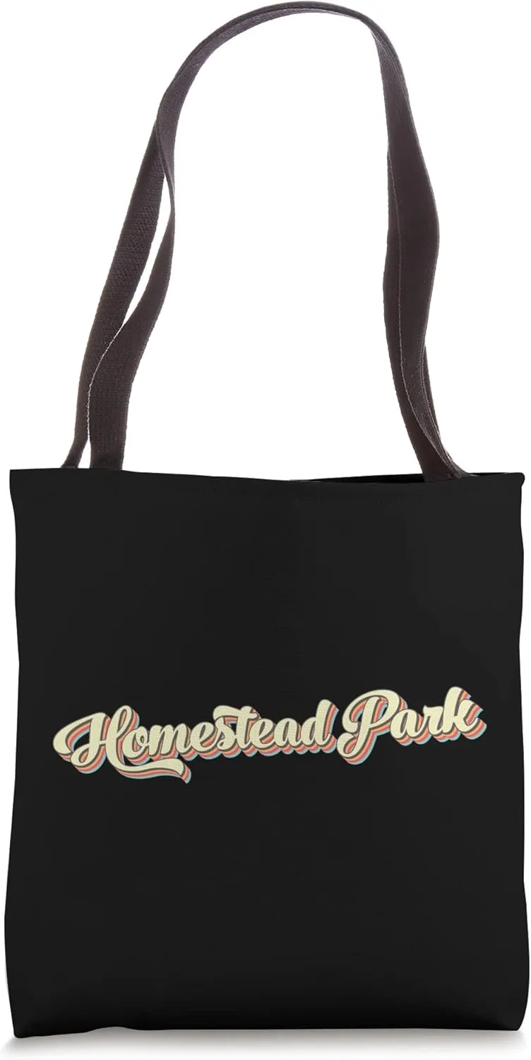 Homestead Park TShirt Retro Art Baseball Font Vintage Tote Bag