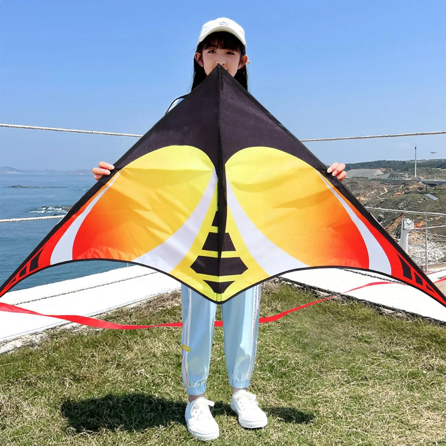 HONBO Delta Kite for Kids Easy to Fly,Large Kite for Adults, Colorful Kite for Children Ages 4-10