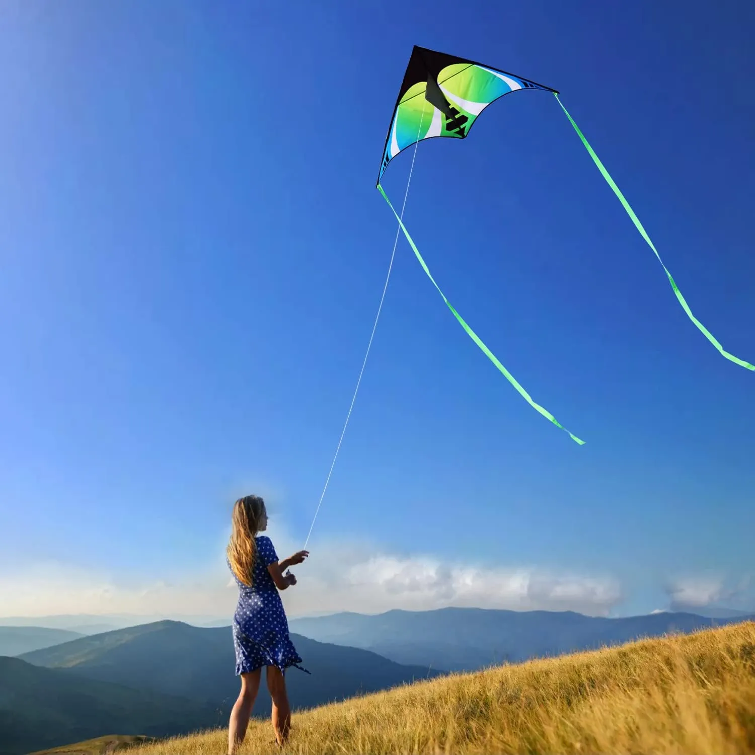 HONBO Delta Kite for Kids Easy to Fly,Large Kite for Adults, Colorful Kite for Children Ages 4-10