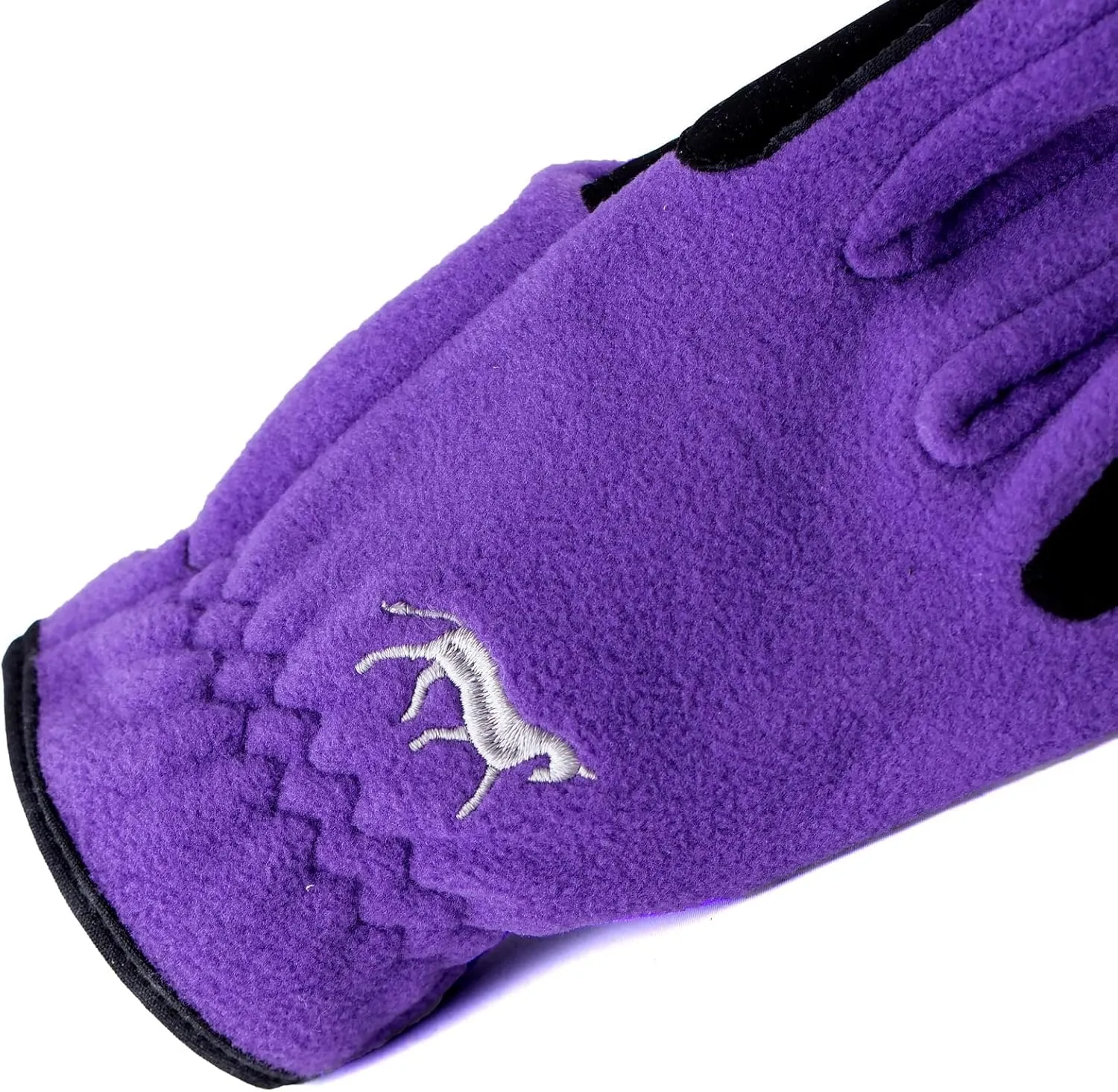 HORZE Kids' Fleece Winter Horse Riding Gloves with Pony Design