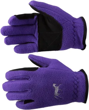 HORZE Kids' Fleece Winter Horse Riding Gloves with Pony Design