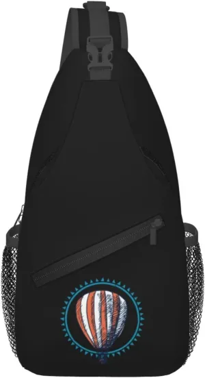 Hot Air Balloon Crossbody Bags For Women Men Chest Backpack Gym Shoulder Bag Travel Outdoor Sports Casual Crossbody Bags