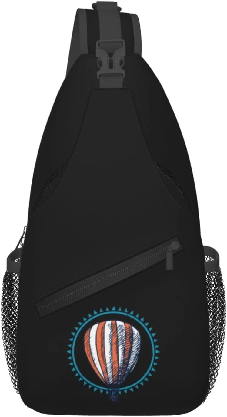 Hot Air Balloon Crossbody Bags For Women Men Chest Backpack Gym Shoulder Bag Travel Outdoor Sports Casual Crossbody Bags