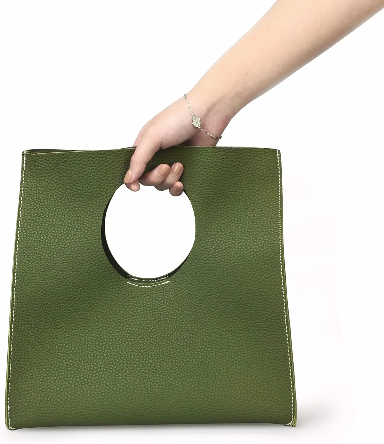 HOXIS Vintage Minimalist Style Soft Pu Leather Handbag Clutch Small Tote