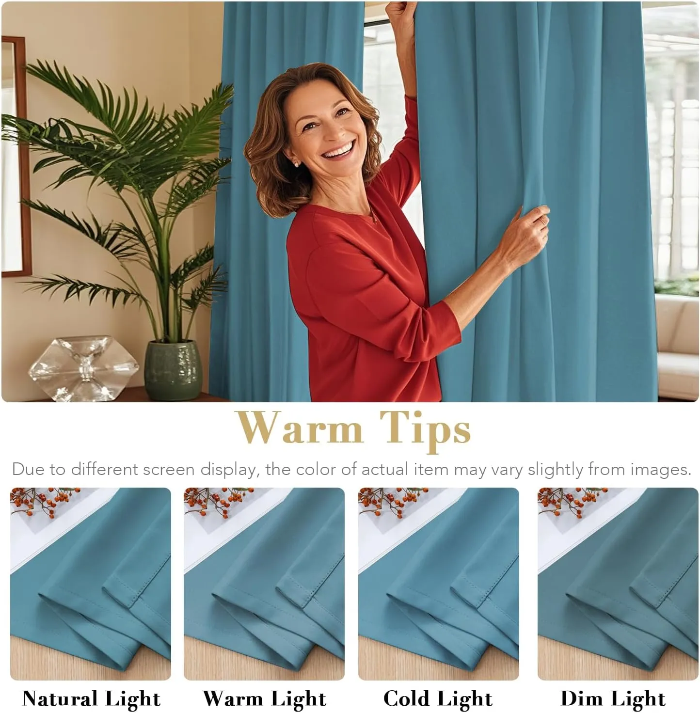 H.VERSAILTEX Blackout Curtains Thermal Insulated Window Treatment Panels Room Darkening Blackout Drapes for Living Room Back Tab/Rod Pocket Bedroom Draperies (2 Panels, Storm Blue, 52 x 63 Inch)