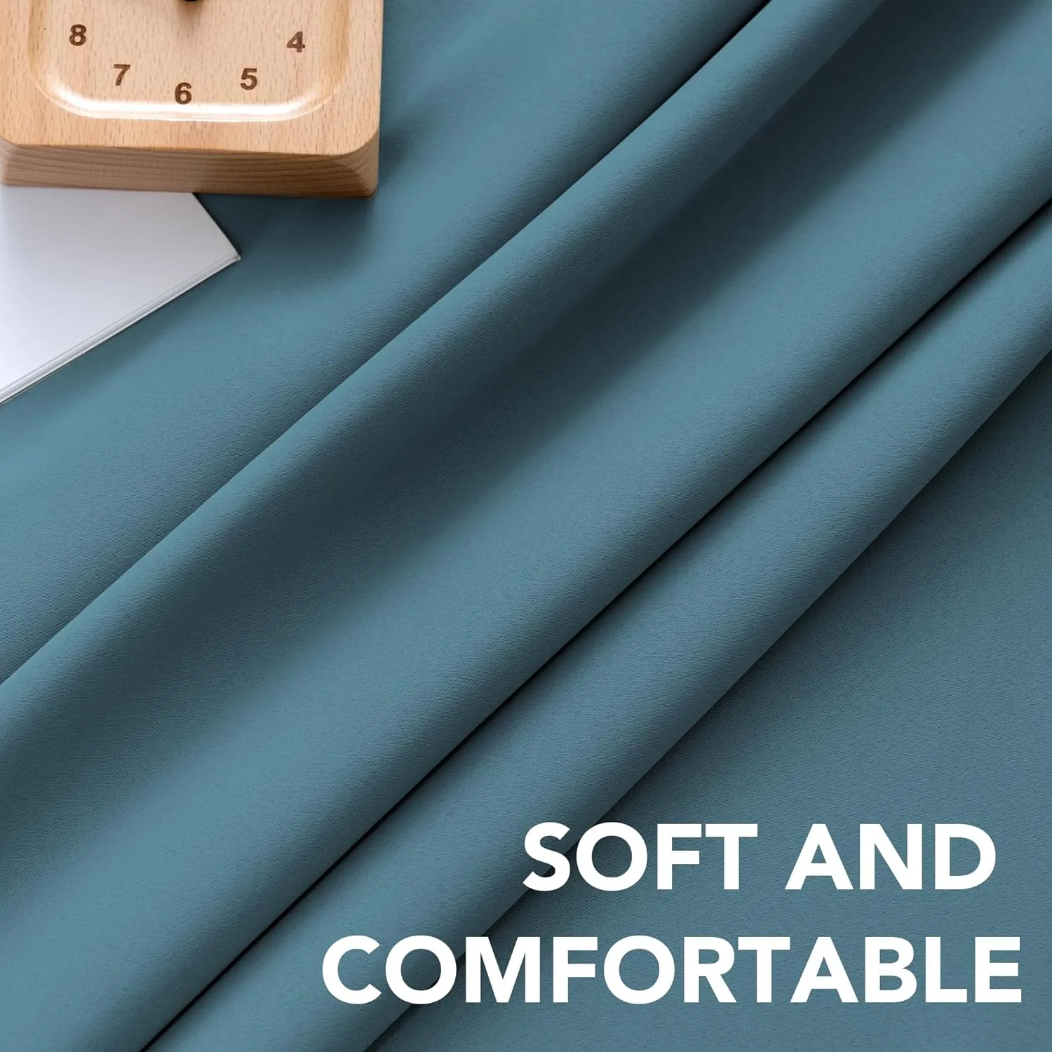 H.VERSAILTEX Blackout Curtains Thermal Insulated Window Treatment Panels Room Darkening Blackout Drapes for Living Room Back Tab/Rod Pocket Bedroom Draperies (2 Panels, Storm Blue, 52 x 63 Inch)