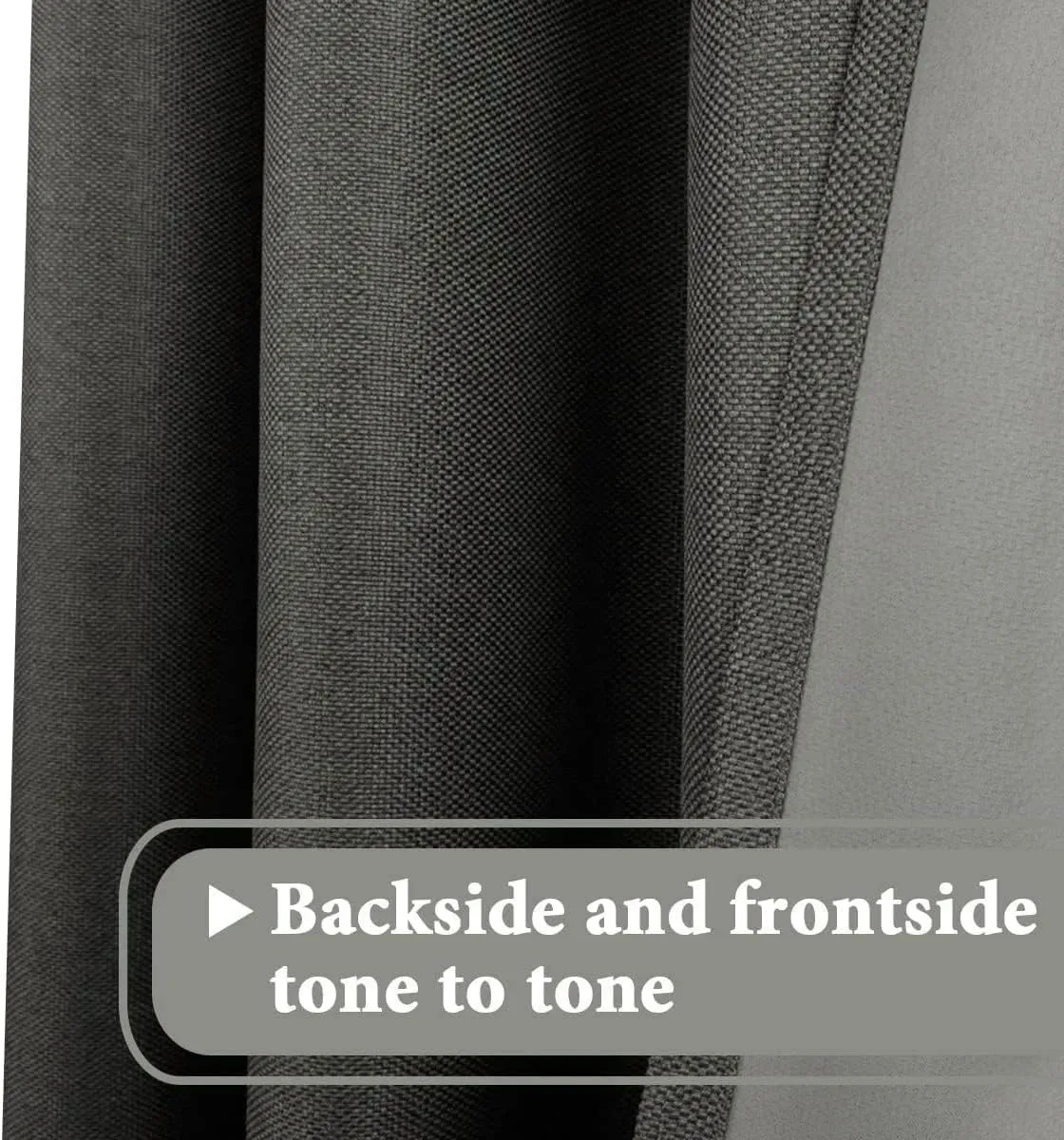 H.VERSAILTEX Linen Blackout Curtain 84 Inches Long for Bedroom/Living Room Thermal Insulated Grommet Linen Curtain Drapes Primitive Textured Burlap Effect Window Drapes 1 Panel, Heather Charcoal Gray