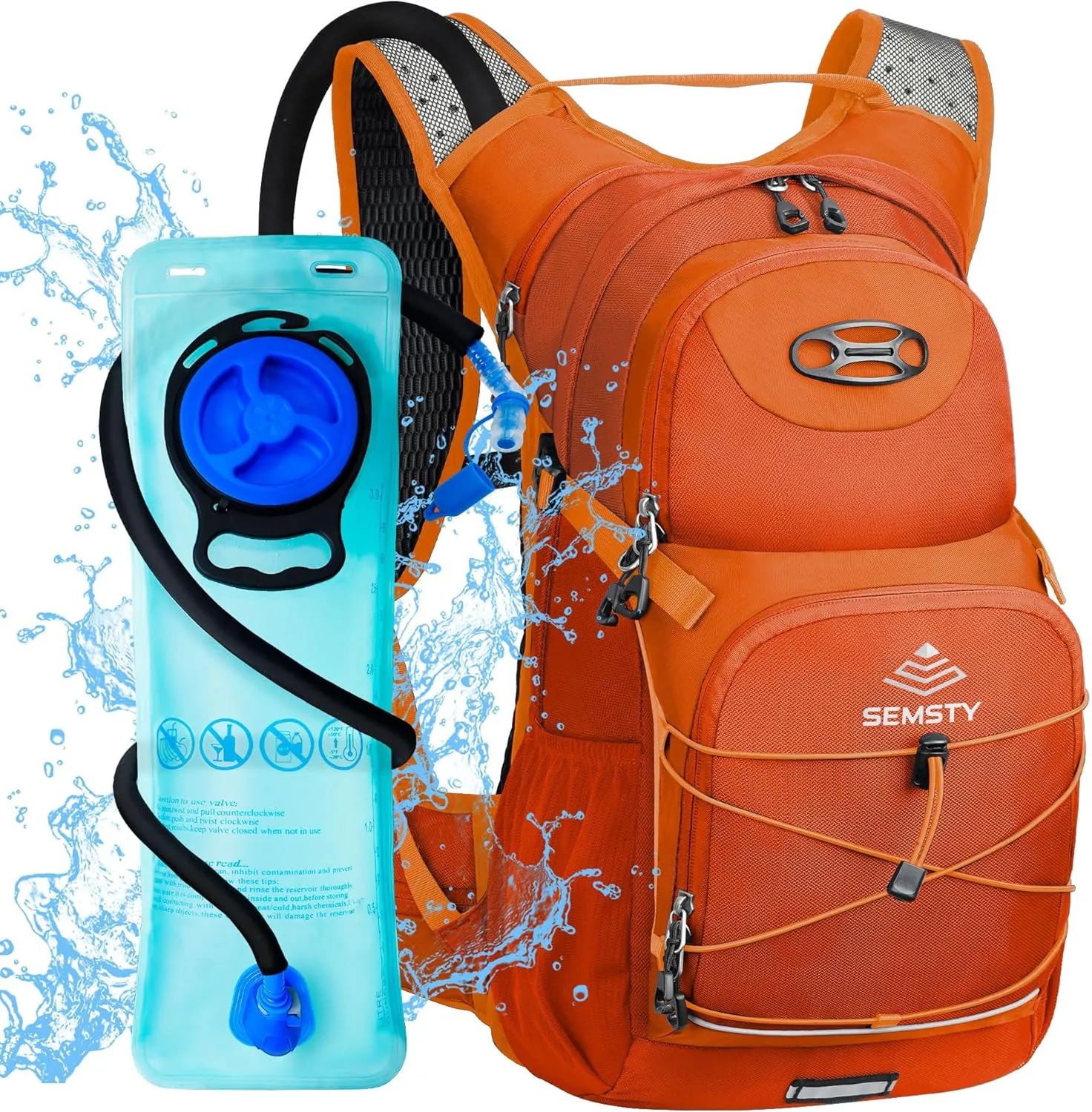 Hydration Backpack 25L, Hiking Backpack with 3L Water Bladder and Rain Cover, Light Water Backpack for Camping Cycling or Daily Men Women