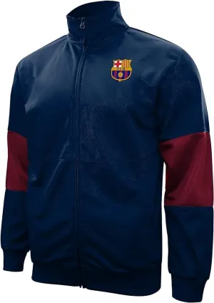 Icon Sports Men FC Barcelona Officially Licensed Zipper Soccer Jacket 002