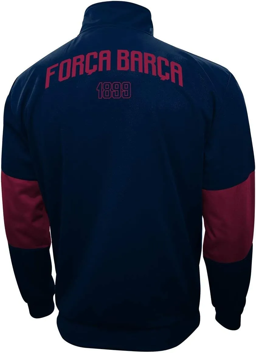 Icon Sports Men FC Barcelona Officially Licensed Zipper Soccer Jacket 015
