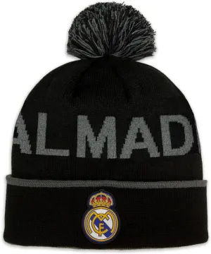 Icon Sports Officially Licensed Real Madrid Pom Beanie - Premium Soft Knit Winter Hat for Real Madrid Fans, Warm Soccer Fan Gear