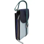 ILI 6321 DENIM MULTI ACCORDION PHONE CROSSBODY INTERNATIONAL LEATHER INDUSTRIES