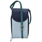 ILI 6321 DENIM MULTI ACCORDION PHONE CROSSBODY INTERNATIONAL LEATHER INDUSTRIES