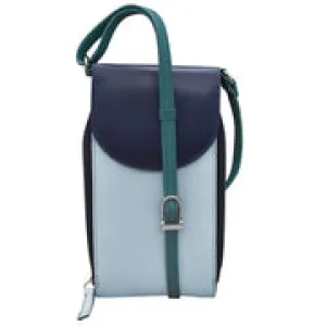 ILI 6321 DENIM MULTI ACCORDION PHONE CROSSBODY INTERNATIONAL LEATHER INDUSTRIES