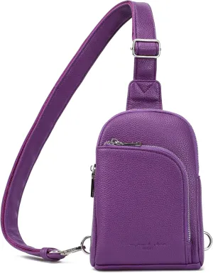 INICAT RFID Blocking Sling Bag Leather Crossbody Bags for Women Fanny Pack Cross Body for Woman Chest Bag for Travel 1.9L