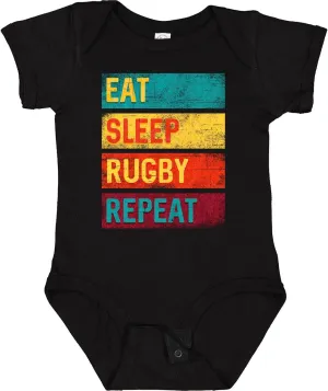 inktastic Rugby Player Eat Sleep Rugby Repeat Baby Bodysuit