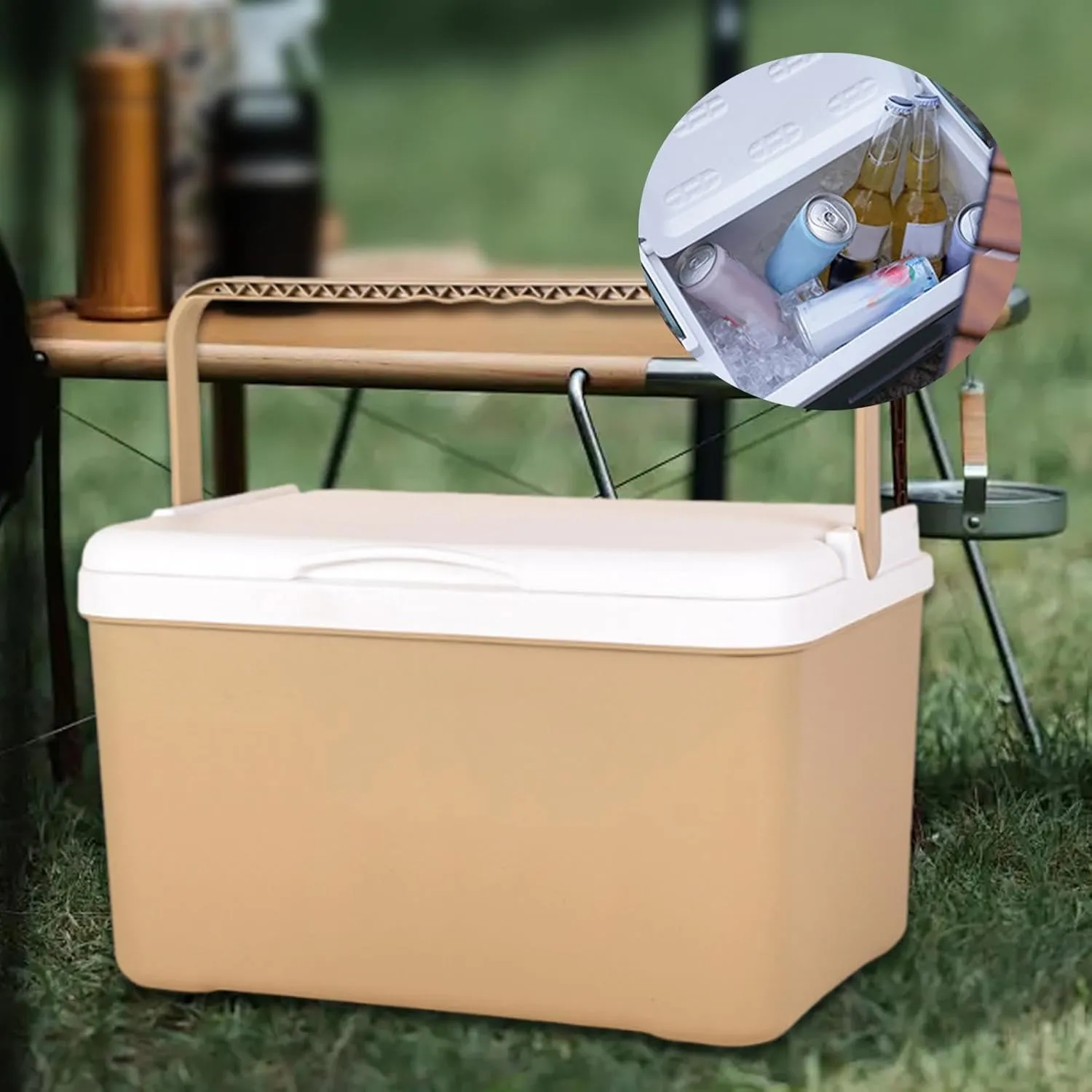 Insulated Cooler Box Hard Coolers Portable Large Capacity Ice Chest Ice Retention Cooler for Outdoor Party Hiking BBQ Camping