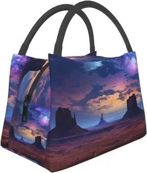 Insulated Lunch Bag for Men Women Reusable Lunch Box Monument Valley Landscape Portable Lunchbox Leakproof Cooler Food Lunch Container High Capacity Lunch Tote Bags for Work Travel