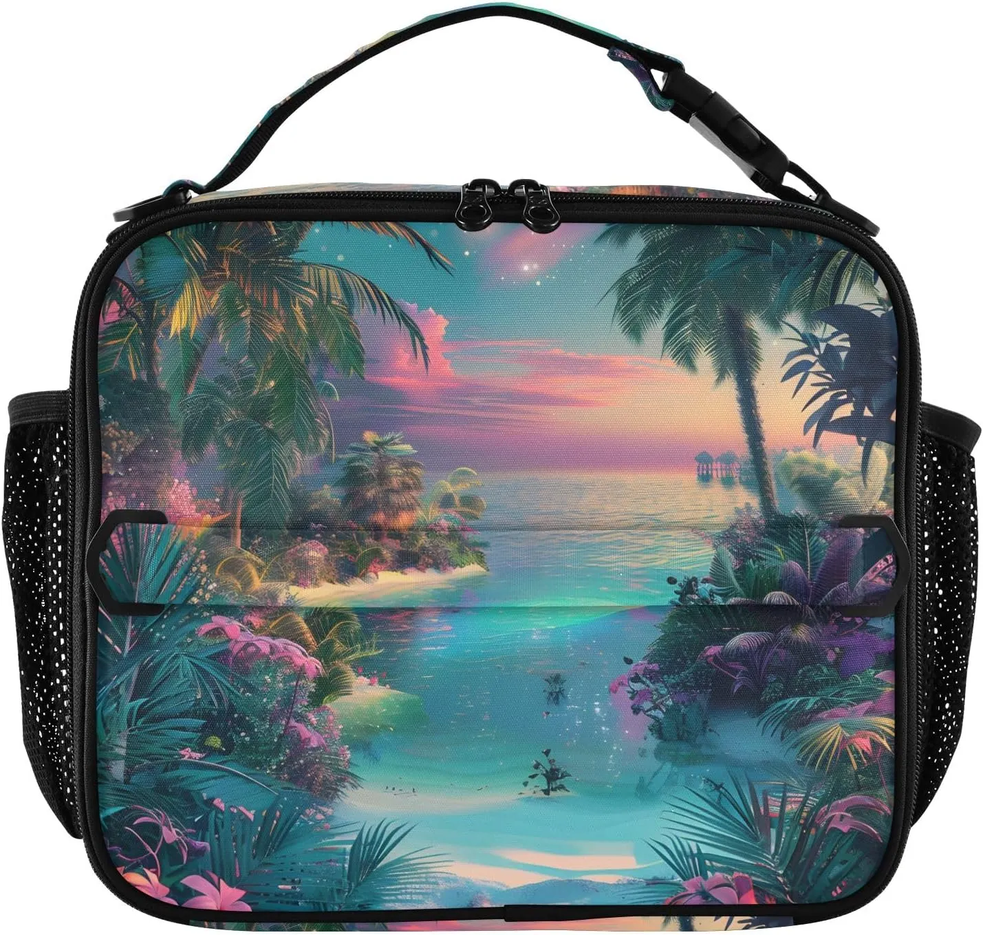 Insulated Lunch Bag Lunch box Cooler Bag for Women Men Tropical Myth Reusable Portable with Shoulder Strap