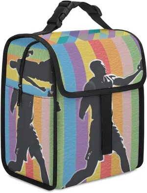 Insulated Lunch Bag, Slam Dunk Rainbow Printed Reusable Lunch Bag Lunch Container Tote Bag Cooler Bag for Camping Picnic Women Men Office Work Travel