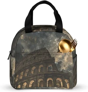Insulated Lunch Bag Women Men Reusable Lunch Box Rome Moon Shines Lunch Tote Bags Leakproof Lunch Cooler Bag Portable Adult Lunch Container for Travel Picnic Office