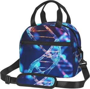Insulated Lunch Bags for Women Men Reusable Lunch Box with Adjustable Shoulder Strap DNA Genetic Helix Cooler Bag Large Lunch Tote Bag Leakproof Lunchbox for Office Travel