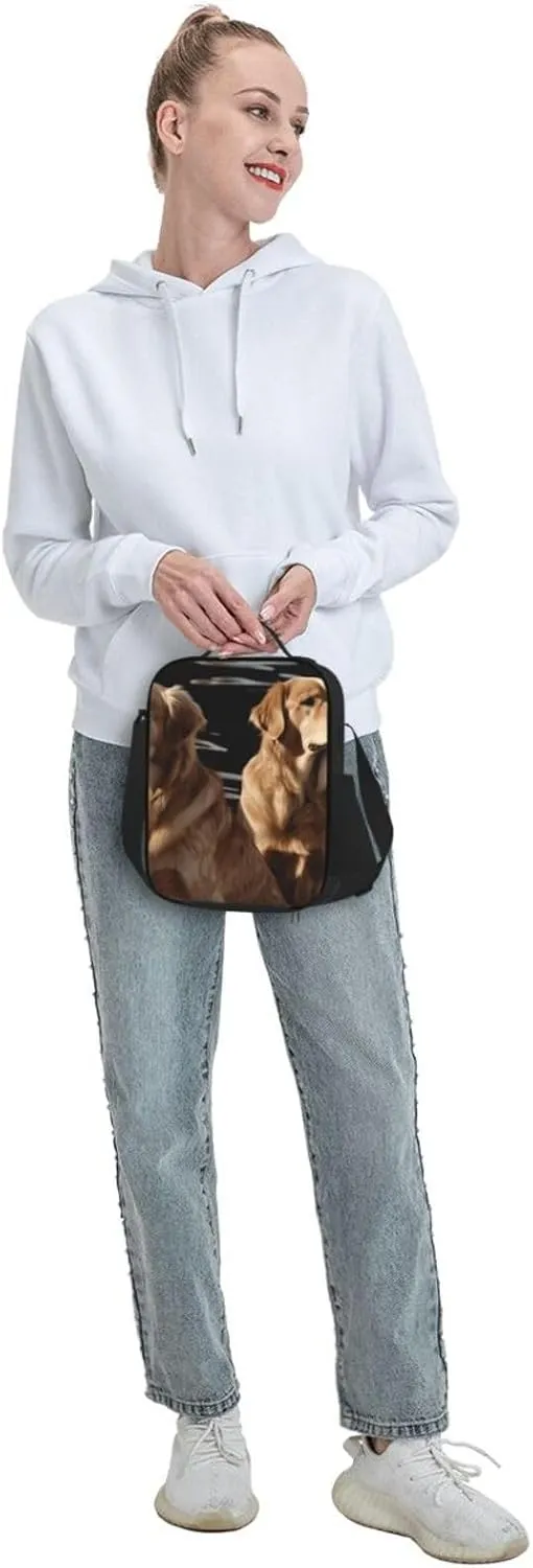Insulated Lunch box for Men Women Reusable Lunch Bag Golden Retrievers Cooler Tote Bags for Work Picnic