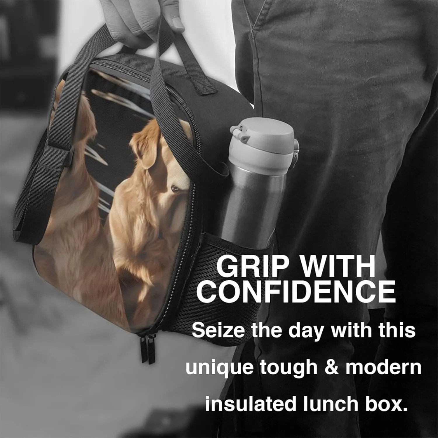 Insulated Lunch box for Men Women Reusable Lunch Bag Golden Retrievers Cooler Tote Bags for Work Picnic