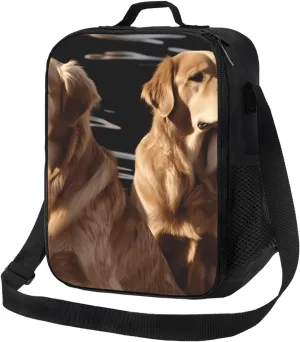 Insulated Lunch box for Men Women Reusable Lunch Bag Golden Retrievers Cooler Tote Bags for Work Picnic