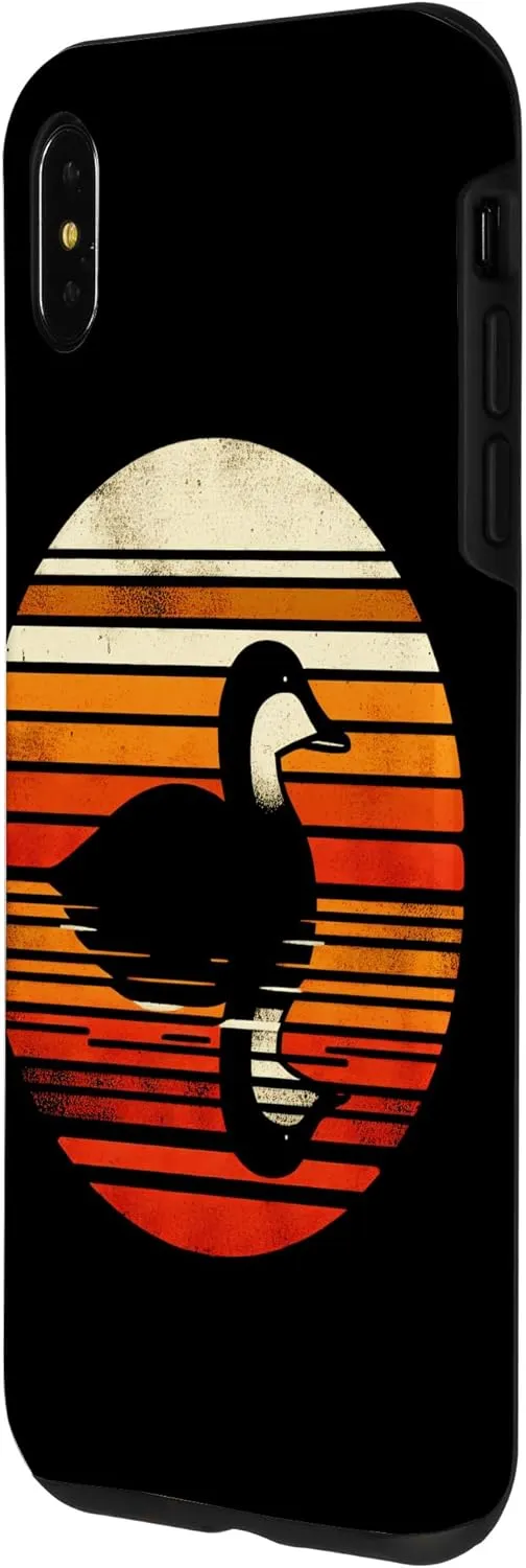 iPhone XS Max Eider Bird Sunset Retro Style Safari Vintage 70s Case