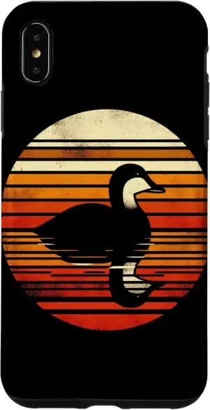 iPhone XS Max Eider Bird Sunset Retro Style Safari Vintage 70s Case
