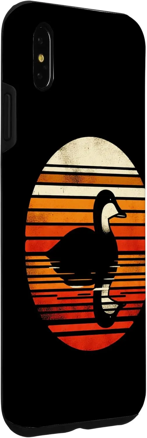 iPhone XS Max Eider Bird Sunset Retro Style Safari Vintage 70s Case
