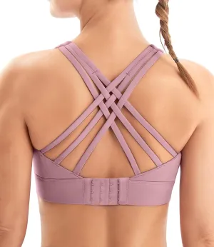 IUGA Sports Bras for Women High Support Large Bust High Impact Womens Sports Bras Strappy Padded Sports Bra