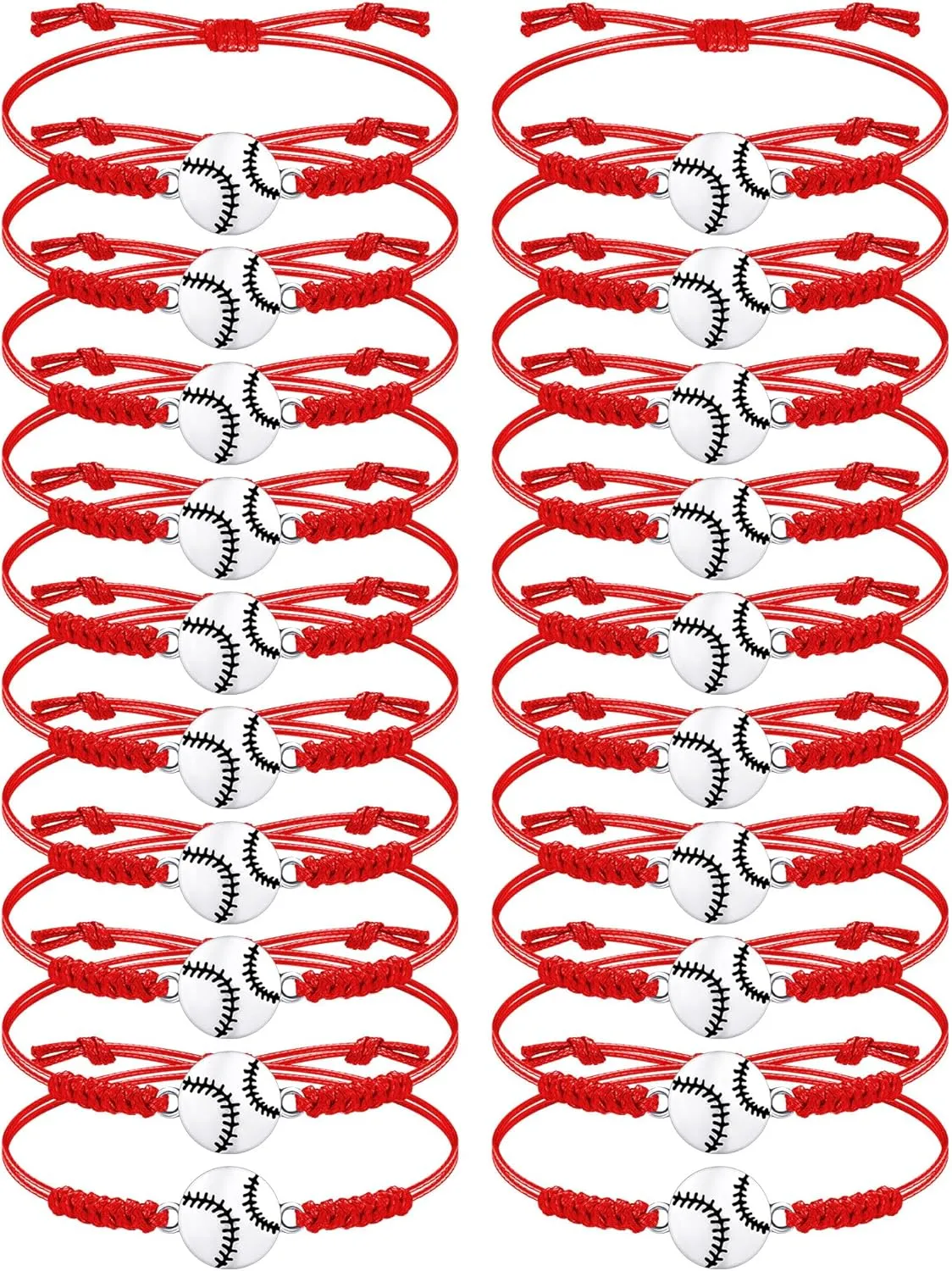 Jadive 20 Pcs Softball Bracelets Bulk Softball Party Favors Sport Team Gifts Baseball Bracelets Adjustable Coach Gifts Graduation Favors for Players