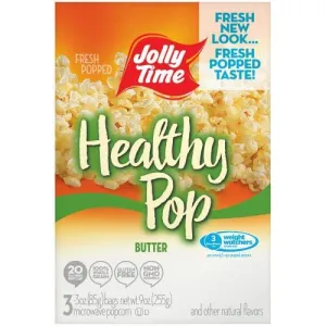 Jolly Time T Healthy Pop, Microwave Pop Corn Bags, Butter (Pack of 1)