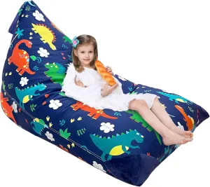 Jorbest Stuffed Animal Storage Bean Bag Chair Cover for Kids Adults, Dinosaur Stuffed Animal Bean Bag Storage, Dinosaur Storage Bag - Cover ONLY(200 L/52 Gal)