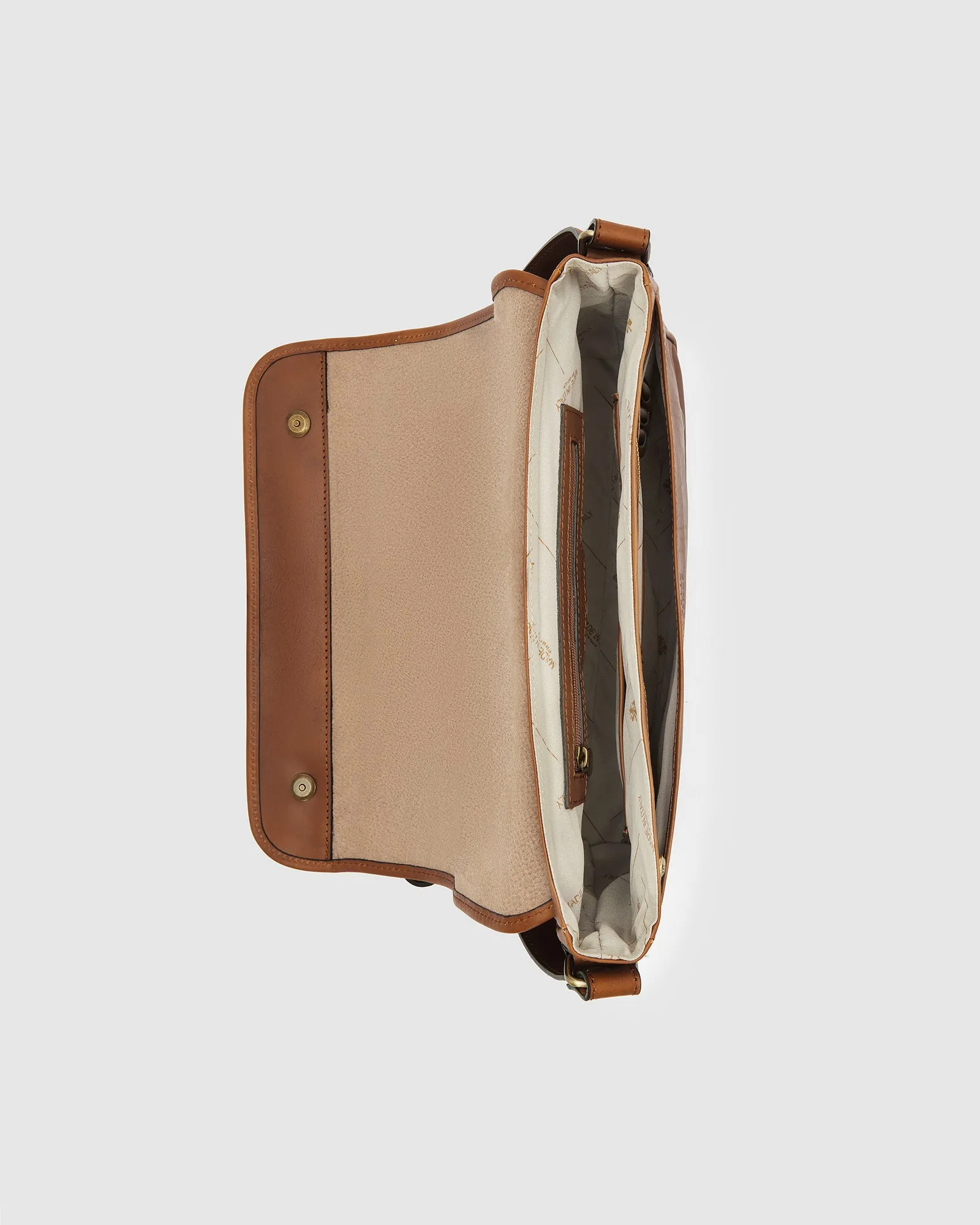 Julius Matt Brown Leather Messenger Single Compartment