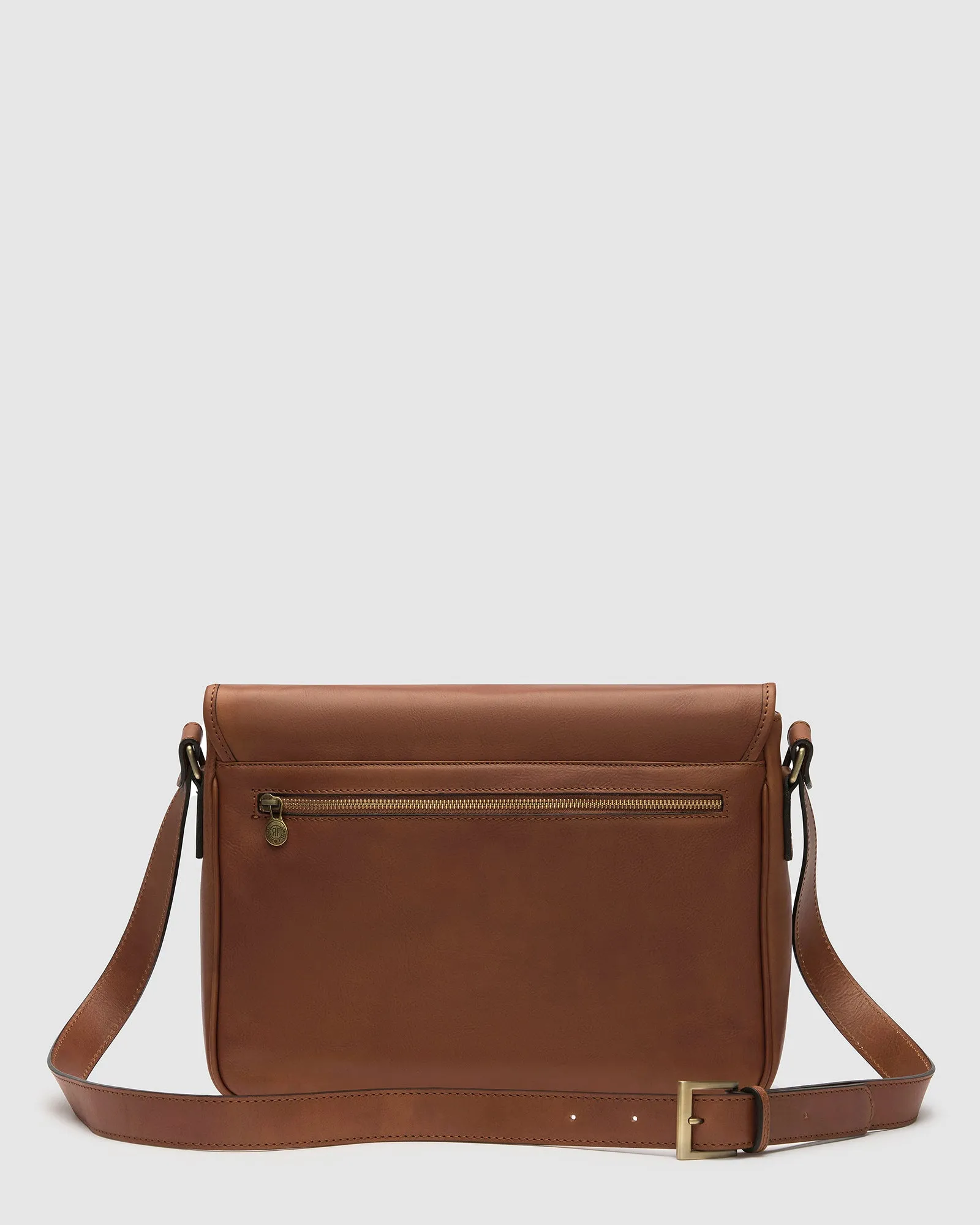 Julius Matt Brown Leather Messenger Single Compartment