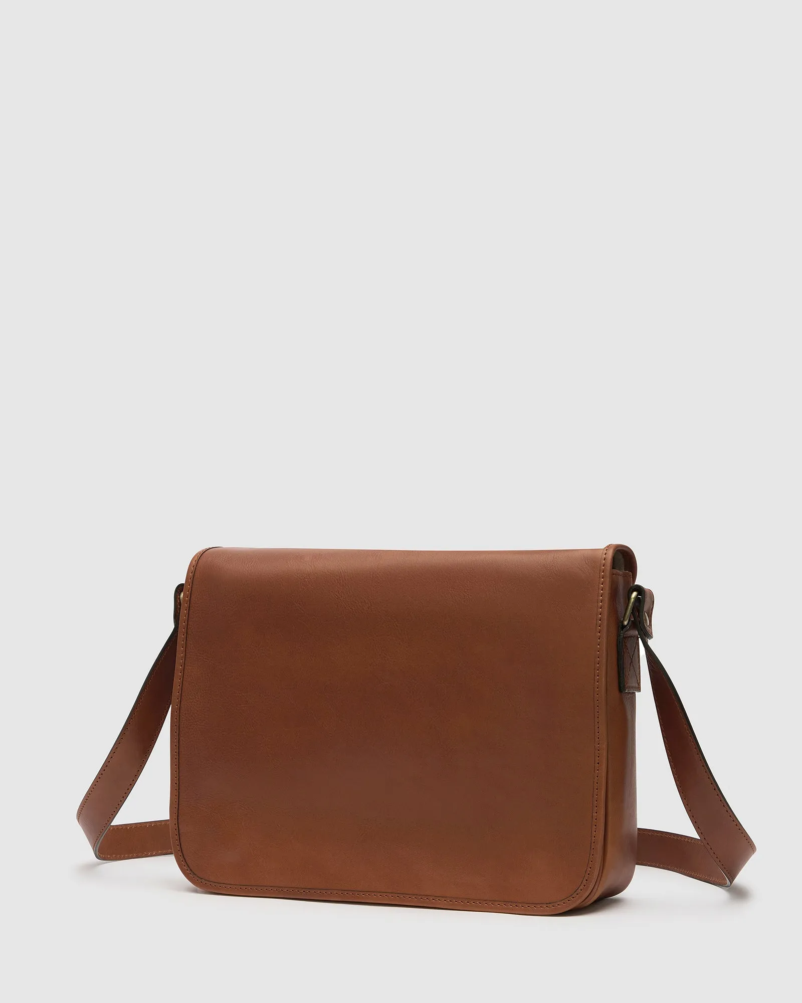 Julius Matt Brown Leather Messenger Single Compartment