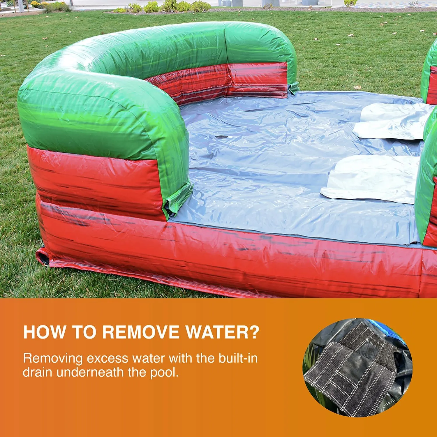 JumpOrange Midnight Commercial Grade Bounce House Water Slide Combo with an Attched Splash Pool for Kids and Adults (with Blower), Basketball Hoop, Wet Dry Use, Outdoor Indoor, Party, Rental Quality