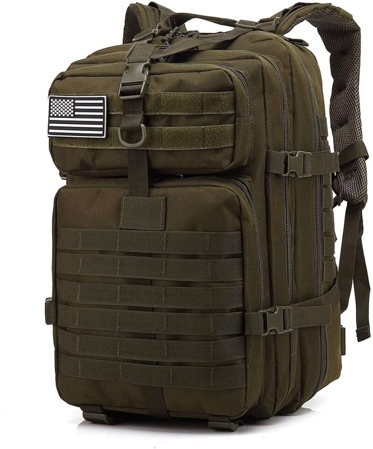 Jungle Leopard 50L Nylon Waterproof Trekking Fishing Hunting Bag Backpack Outdoor Military Rucksacks Tactical Sports Camping Hiking (Color : TBP001-Khaki)