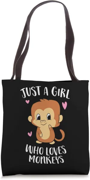 Just a Girl Who Loves Monkeys Cute Monkey Lover Gift Tote Bag