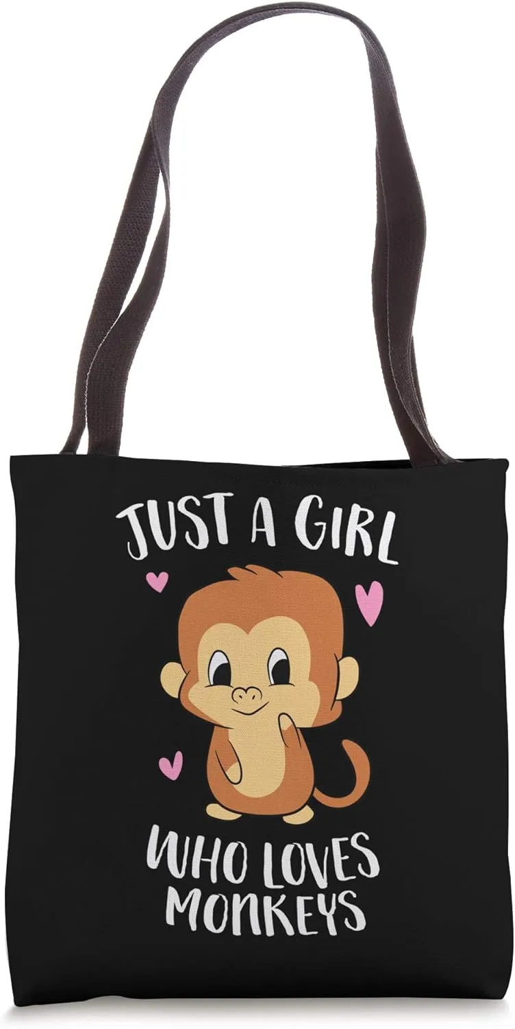 Just a Girl Who Loves Monkeys Cute Monkey Lover Gift Tote Bag