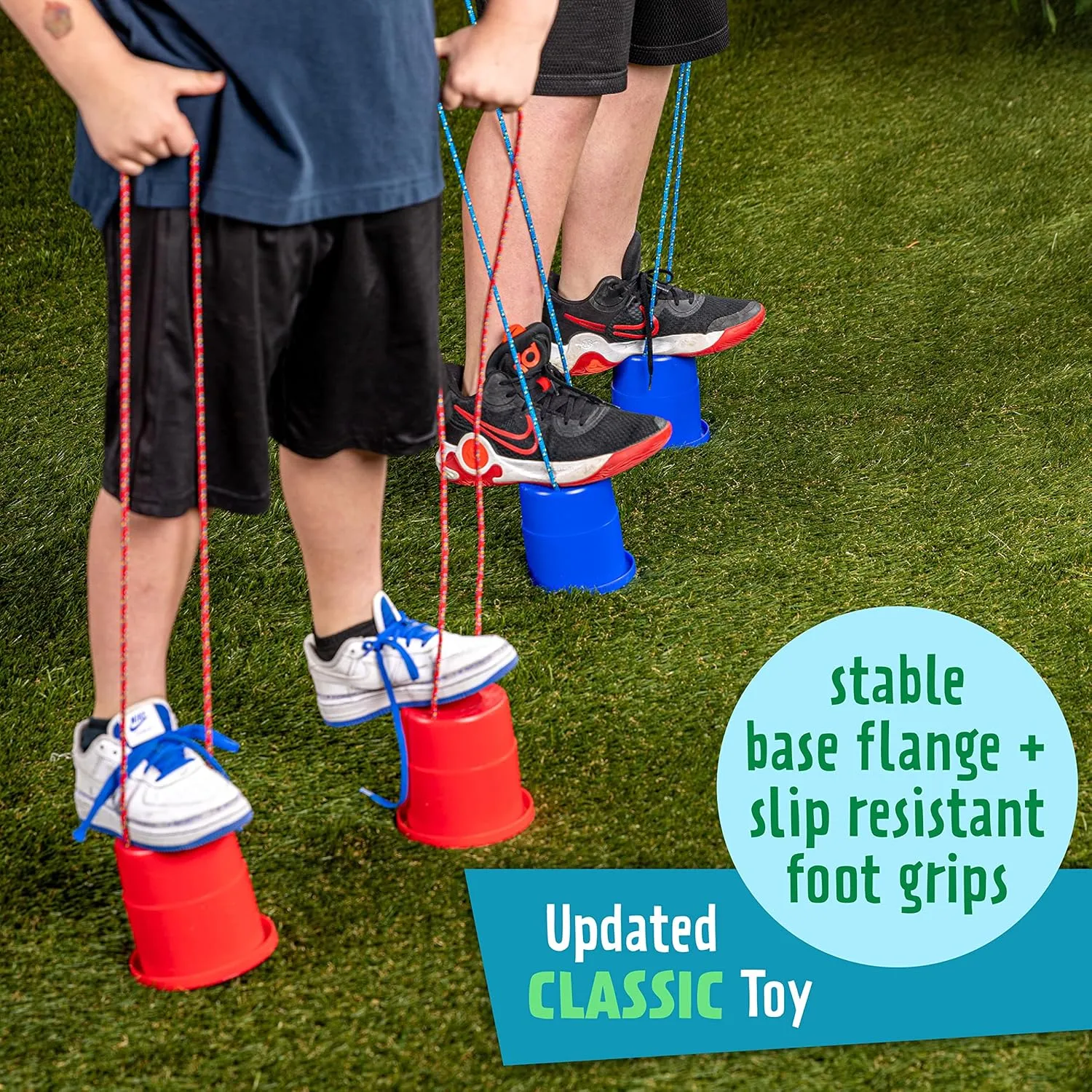 Just Jump It EZ Can Steppers Kids Stilts, Balance Stepping Stones for Kids, Walking Platform Stilt Sensory Stomper Toy for Children